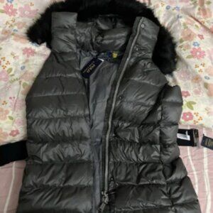 POLO RALPH LAUREN WOMEN'S POLYESTER CHARCOAL PARKA VEST Gray XS NWT